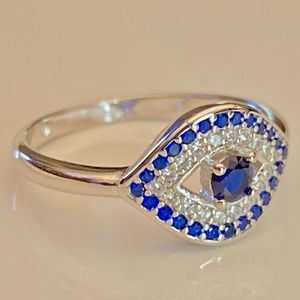 Sterling Silver Evil Eye Ring